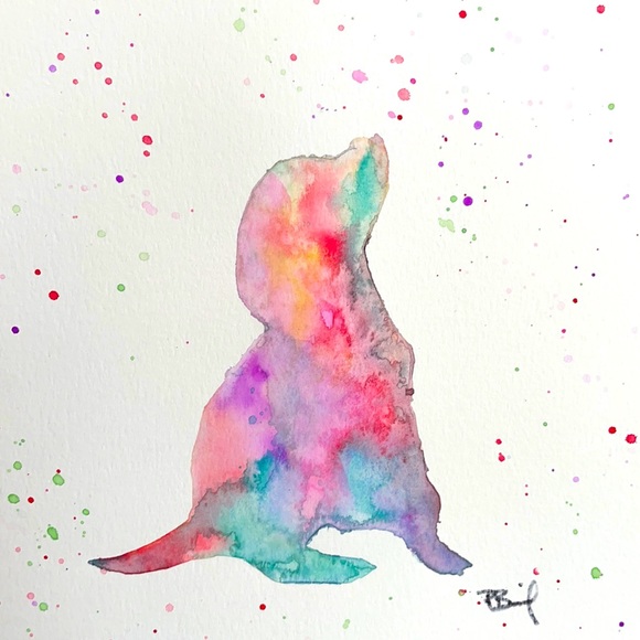 Puppy Watercolor Painting - Picture 1 of 2